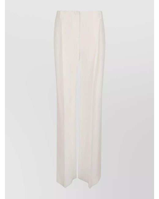 Ermanno Scervino White Palazzo Trousers Wide Leg Belt Loops