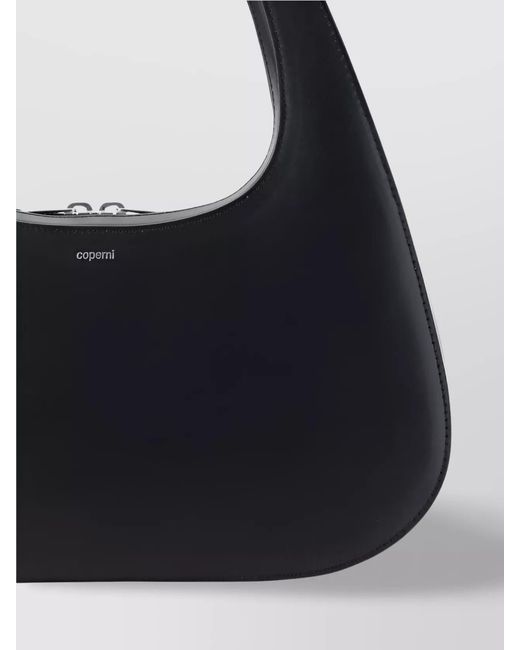 Coperni Black Swipe Baguette Large Leather Shoulder Bag