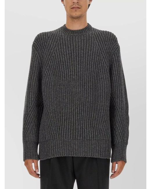 McQueen Gray Oversized Wool Jumper for men