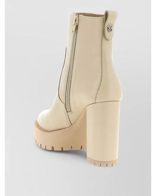 Pinko Natural Leather Ankle Boots