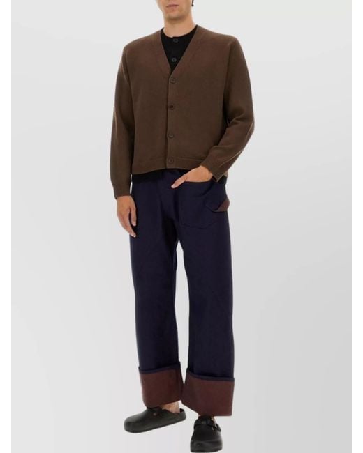 J.W. Anderson Brown Cashmere-Blend Layered Cardigan for men