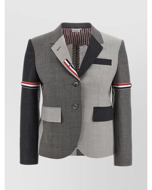 Thom Browne Gray Mix And Match Patch Pocket Blazer
