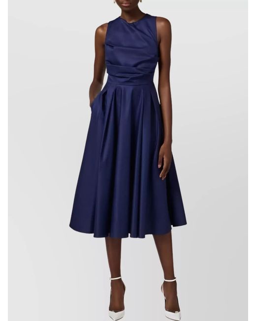 Elisabetta Franchi Blue Cotton Midi Dress