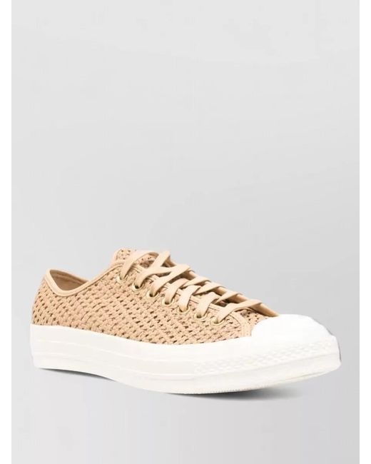 Converse Natural Lace Up Low Top Woven Sole Sneakers