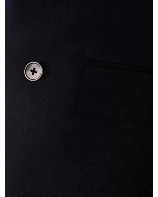 Colamarino Black Double Breasted Suit Notched Lapels Pockets for men