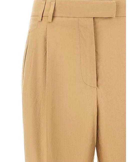 Alberto Biani Natural Albertino Pants Pleats Belt Loops Cuffs