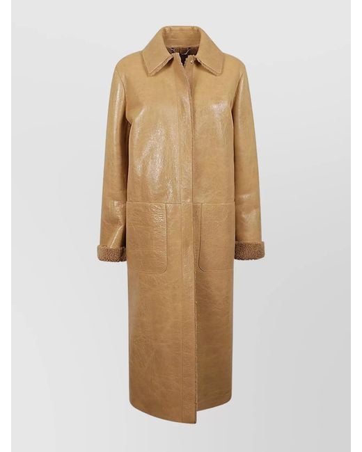 Fendi Natural Leather Long Coat
