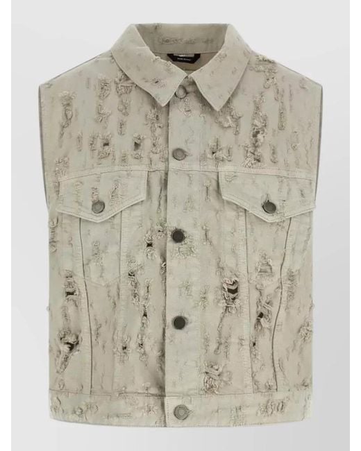 Haikure Natural Ryder Denim Sleeveless Vest Antique Finish