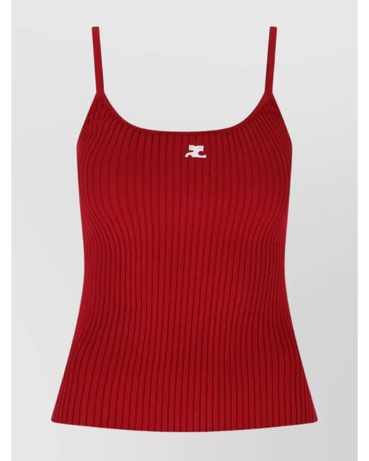 Courreges Red Slim-Fit Knit Tank Top