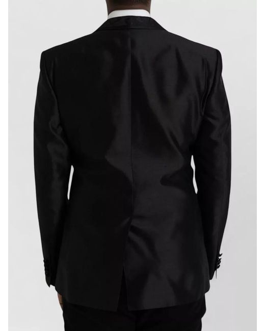 Dolce & Gabbana Black Silk Single-Breasted Dinner Jacket for men