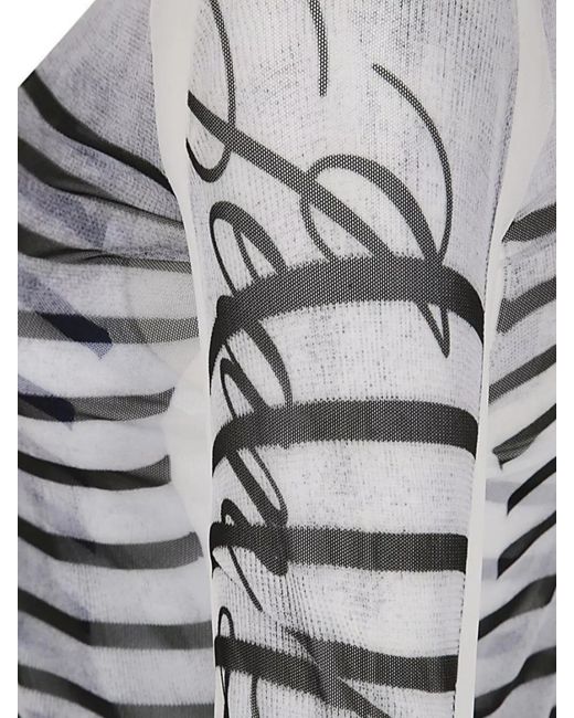 Jean Paul Gaultier White Printed Long-Sleeve Top