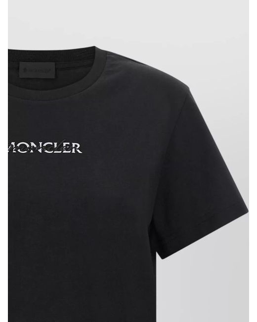 Moncler Black Logo Detail Crew Neck T Shirt