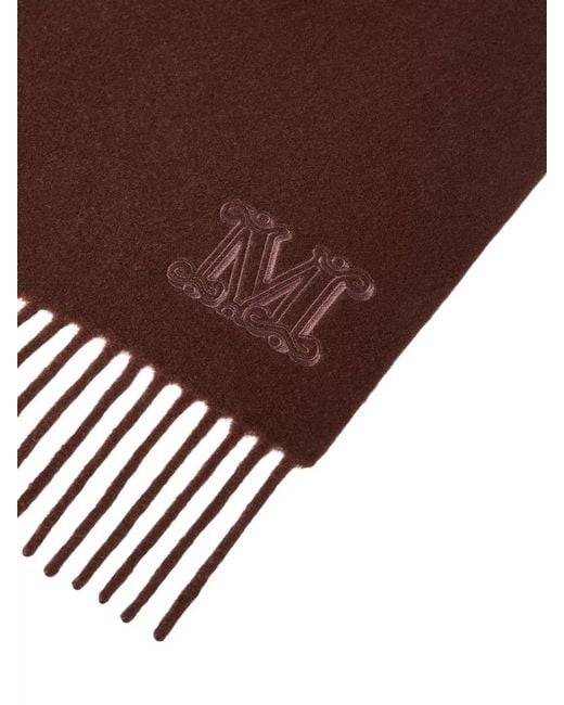 Max Mara Brown Wsdalia Scarf Fringe Detail Soft Texture