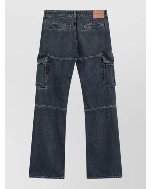 Balenciaga Blue Pants Belt Loops Cargo And Back Pockets