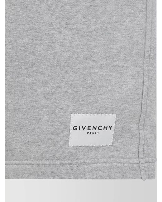 Givenchy Gray Cotton Logo-Patch Shorts for men
