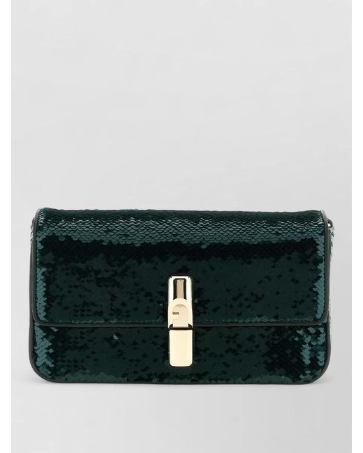 Furla Gray Small Sequined Clutch Bag