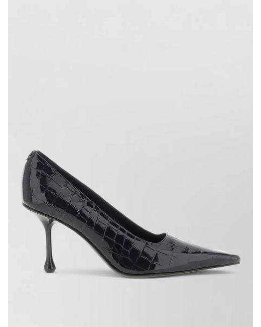 Jimmy Choo Blue Ixia Pumps Pointed Toe Stiletto Heel Crocodile