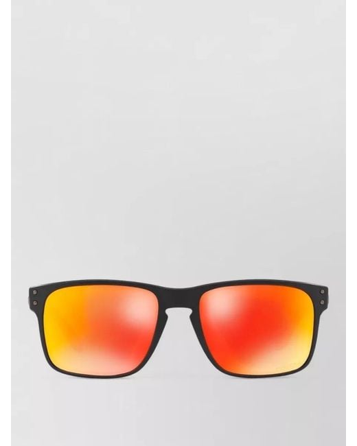 Oakley Orange Sunglasses Metal Accents Rectangular Mirrored Lenses