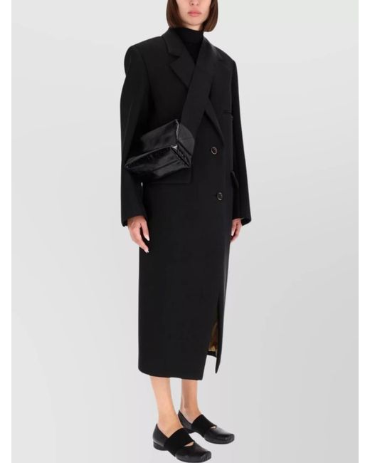 Uma Wang Black Cotton Linen Single Breasted Coat