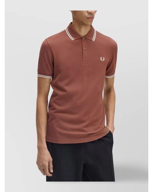 Fred Perry Red Cotton Polo Shirt for men