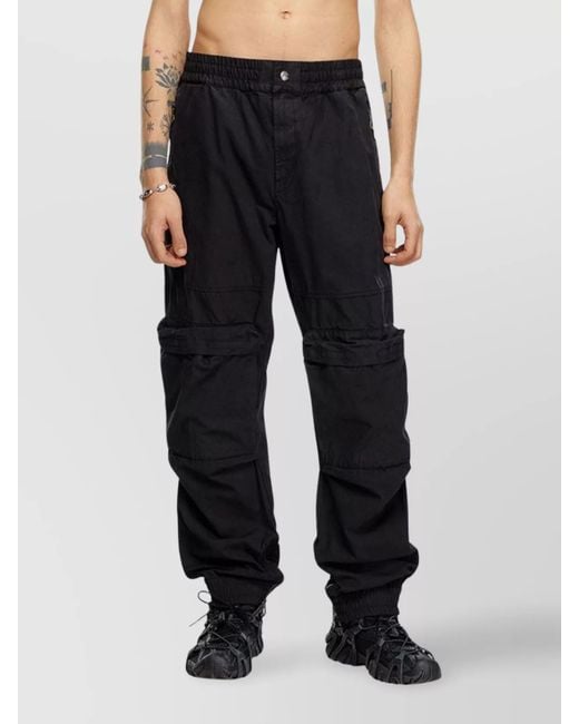 DIESEL Black Loose-Fit Trousers for men