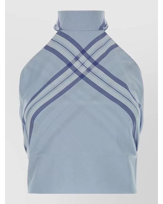 Prada Blue Checked Halterneck Top Summer Collection