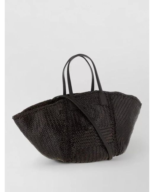 Dragon Diffusion Black Vintage Mesh Tote Maxi Leather Beach Bag