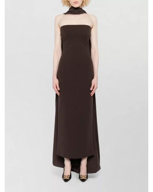 Solace London Brown Martine Backless Maxi Dress Cowl Neck
