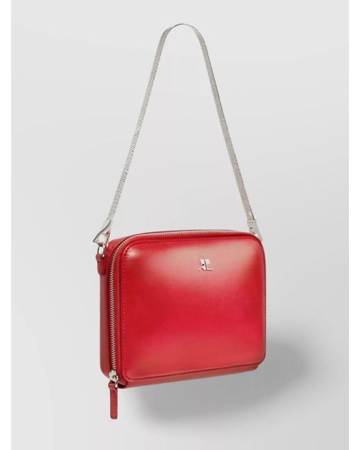 Courreges Red Cloud Leather Shoulder Bag