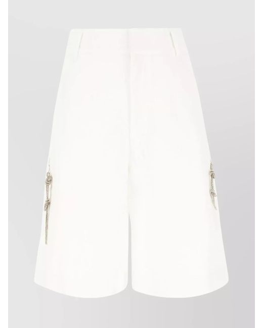 DARKPARK White Cotton Tailored Shorts