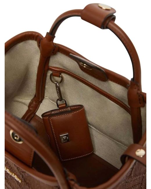 Max Mara Brown Extra Small Marine Bucket Bag Fabric