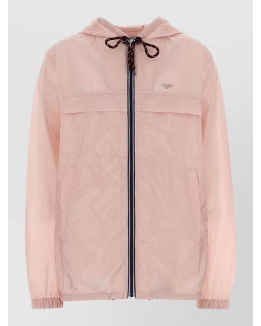 Prada Pink Hooded Waterproof Jacket