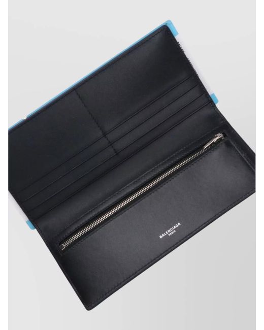 Balenciaga Blue Leather Wallet for men