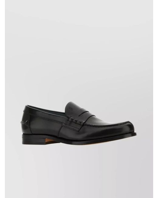 Tod's Black Leather Loafers for men