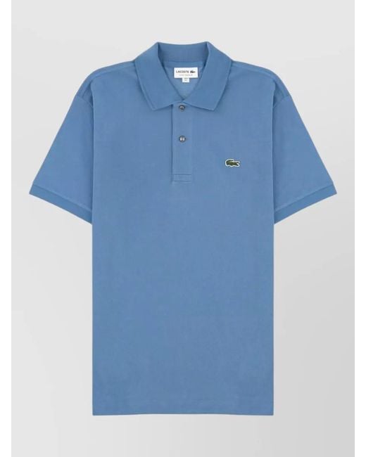 Lacoste Blue Polo Shirt Collar Short Sleeves Menswear for men