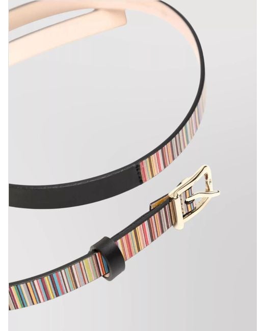 Paul Smith Multicolor Adjustable Striped Leather Belt With Hardware