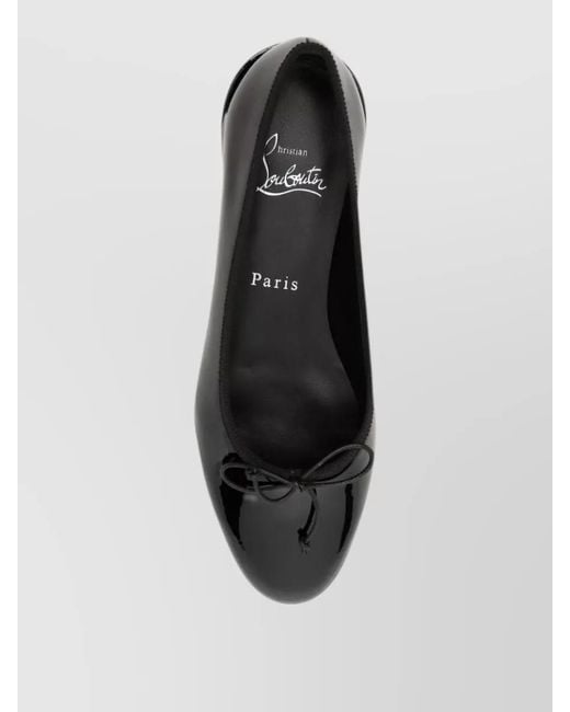 Christian Louboutin Black Patent Leather Crystal Embellished Ballet Flats