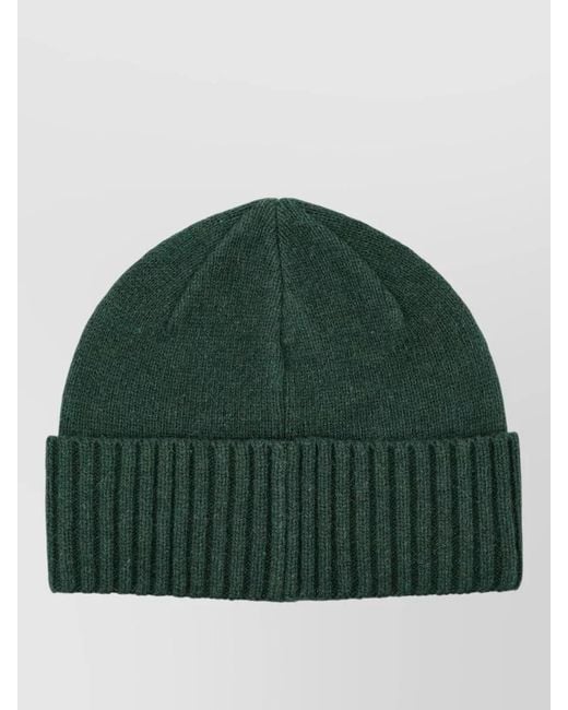 Patagonia Green Ribbed Knit Beanie Hat Brodeo Style for men