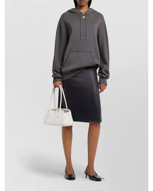 Courreges Gray Hooded Sweater Nylon Silk Blend Knit for men