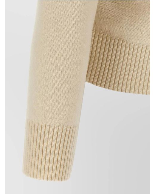 AMI White Wool Cashmere Sweater for men