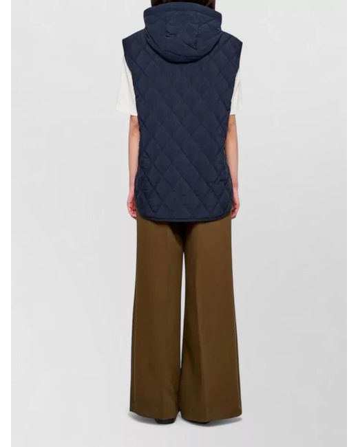 OOF WEAR Blue Hooded Nylon Quilted Sleeveless Vest