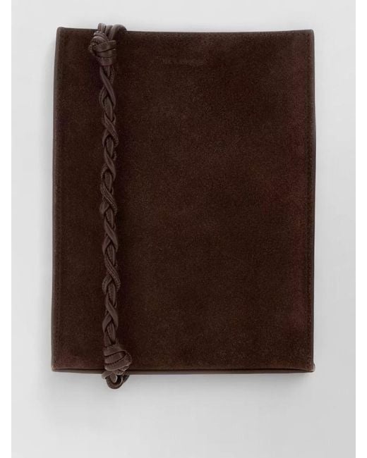 Jil Sander Brown Tangle Small Suede Square Shoulder Bag for men