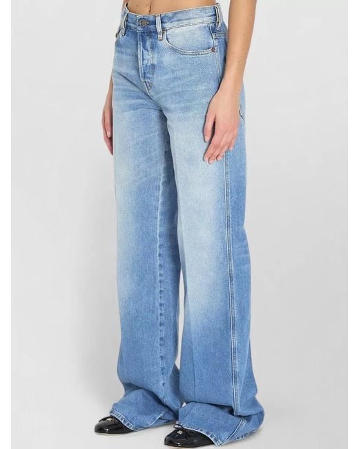 Gucci Blue Denim Mid-Rise Flared Trousers