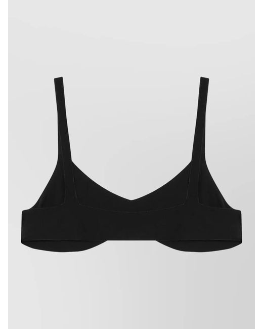Prada Black Loungewear Top Adjustable Straps Square Neckline