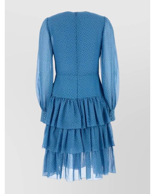 Valentino Garavani Blue Silk Printed Knee-Length Dress