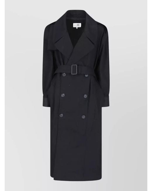 MM6 by Maison Margiela Black Tailored Coat Mid Length Back Vent