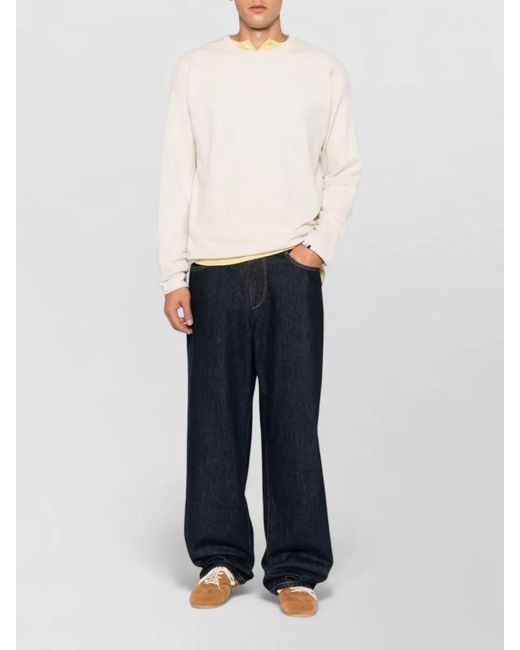 Extreme Cashmere White Cashmere Crew Neck Sweater Regular Fit