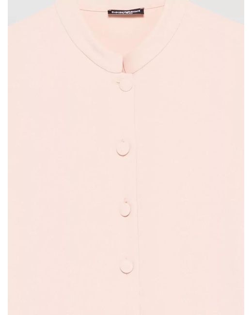 Emporio Armani Pink Long-Sleeve Crepe Shirt