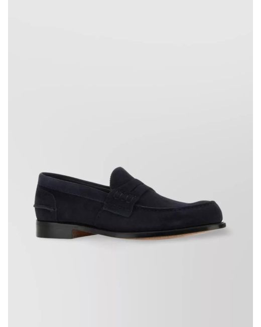 Church's Blue Suede Leather Loafers Pembrey for men
