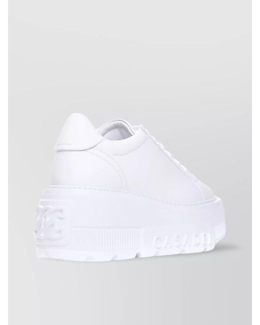 Casadei White Leather Nexus Low-Top Sneakers